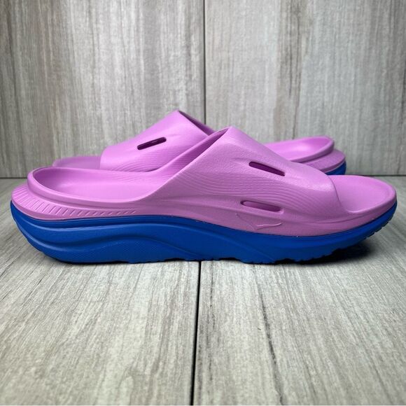 Hoka One One Ora Recovery Slide 3 Purple Blue Slide Comfort Shoe Mens Size 12 13 - Picture 2 of 11